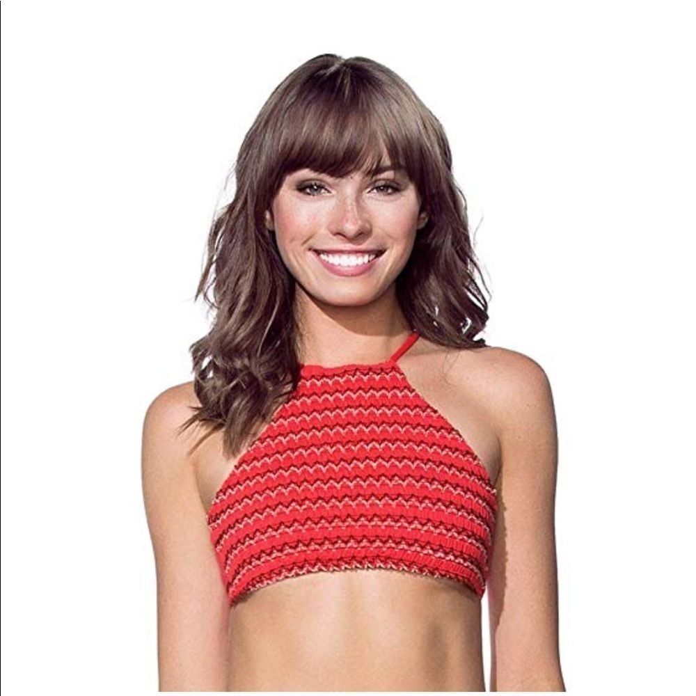 Maaji Tulip Honeycomb Ruched Bikini Top Small